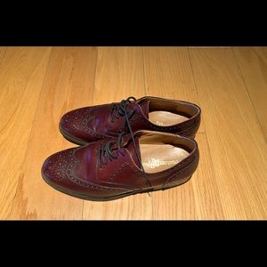 Burgundy or Oxblood Oxford Wing Tip Handmade Brogues Formal Leather Shoes